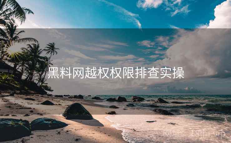 黑料网越权权限排查实操